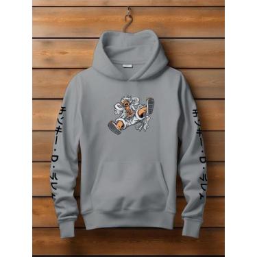 Imagem de Blusa de Frio Moletom Canguru One Piece Monkey Nika Casaco Flanelado F