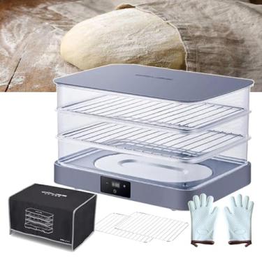 Imagem de KKSOUFX Caixa Profissional à Prova De PãO,TrêS Camadas Caixa De FermentaçãO Para PãO,UmidificaçãO AutomáTica,20~45°C AjustáVel,Para PãO, Pizza, Fermento, Iogurte E SabãO Artesanal