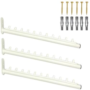 Imagem de Kit Três Araras 40cm Rt Inclinadas Para Loja Fixa De Parede (Branco)