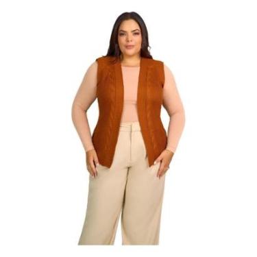 Imagem de Colete Feminino Tricot Premium Aberto Quentinho Plus Size-Feminino