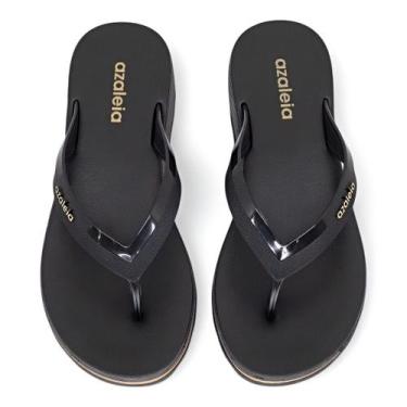Imagem de Chinelo Azaleia Ortopedica Confort Plataforma Fabi Feminino, Preto, 38