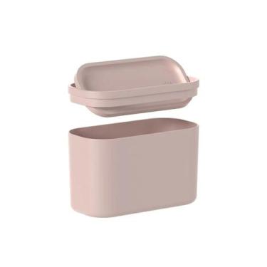 Imagem de Lixeira de Bancada Basculante Pequena P/ Mesa Bold 1L OU, Rosa