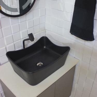 Imagem de Cuba de Apoio St Leggera para Banheiro Preto Fosco