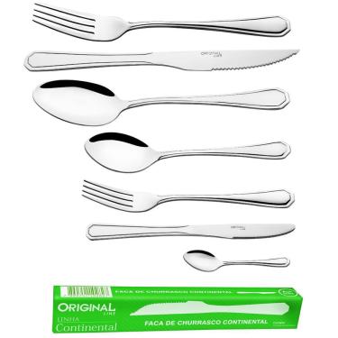 Imagem de Jogo Garfo Faca Colher Inox 84 Pecas Restaurante Bufffet