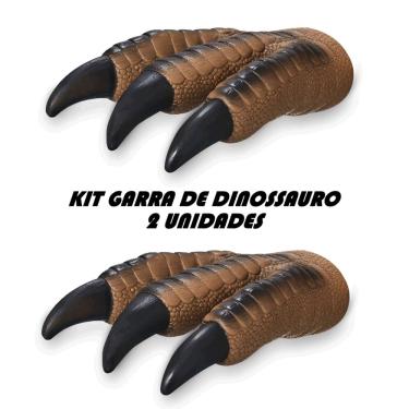 Imagem de Fantoche De Mão 2 Garras De Dinossauro Marrom T-rex Adijomar