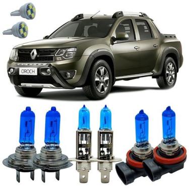 Imagem de Kit Super Branca 8500k Duster Oroch 2011 Em Diante + Led T10 - Cinoy/Q