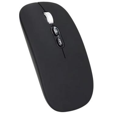 Imagem de Mouse Bluetooth Recarregável Compatível com Macbook Air, Pro M1 M2 M3-2 Bluetooths + USB, Design Compacto e Elegante, Botões Silenciosos (Preto)