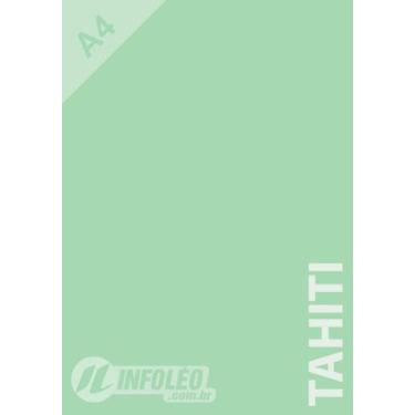Imagem de Papel Color Plus A4 180 gramas Tahiti (Verde Água), 50 Folhas