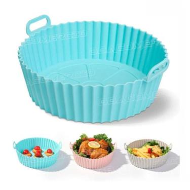 Imagem de Forma Cesto Silicone Antiaderente Reutilizável p/ Air Fryer - BBACOMER