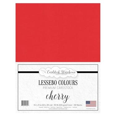 Imagem de Cardstock Warehouse Lessebo Cherry (anteriormente maçã doce) vermelho - 21,6 x 28 cm - 37,6 kg. Papel cartolina premium fosco 225 g/m² - 50 folhas
