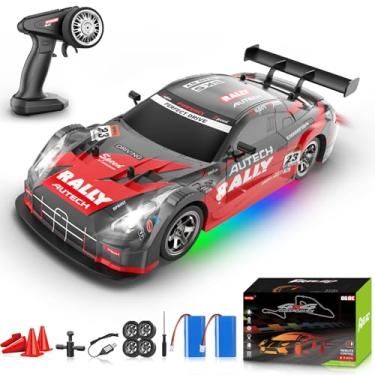 Imagem de YUAN PLAN RC Drift Car 1:16, 2.4GHz 4WD Drifting RC Cars 30+KM/H High Speed Remote Control Car with LED Lights Two Batteries and Drift Tires, Hobby Race Car for Adults Boys Kids, Red
