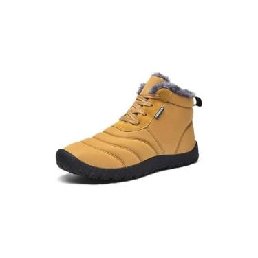 Imagem de Botas de caminhada impermeáveis - Botas de inverno forradas de pele sapatos resistentes à água antiderrapantes | Bota de caminhada casual, botas masculinas de inverno para trekking e Kagrote