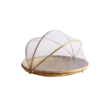 Imagem de cesta de frutas Cesta de vegetais de frutas trançada artesanalmente com rede redonda decoração de cozinha(Grande)
