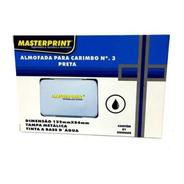 Imagem de ALMOFADA PARA CARIMBO PRETA MASTERPRINT MP773  Nº 3 COM TINTA