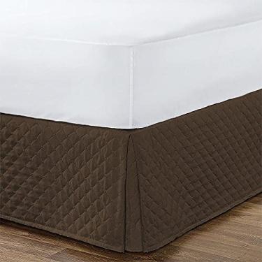 Imagem de Saia Para Cama Box Casal Elástico Matelada - Marrom