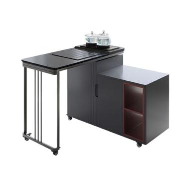 Imagem de Mesa de Chá Mesa lateral móvel, carrinho de chá, sala de estar, sofá, aparador, mesa de chá giratória, mesa de chá integrada, reabastece água automaticamente e desliga automaticamente Mesa Lateral(Pre