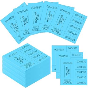 Imagem de Kosiz 504 folhas 5 bilhetes de sorteio de licitação com diferentes números de licitação por folha Ingressos para Eventos Leilão de cesta de eventos Leilão silencioso Folhas de bilhetes de leilão chinês para sala de aula igreja escolar (azul lago)