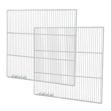 Imagem de Conjunto de 2 prateleiras comerciais de substituição para freezer e geladeira (62,2 cm x 52,7 cm) - prateleira de metal de arame de aço utilitário ajustável - prateleira de geladeira comercial, branca