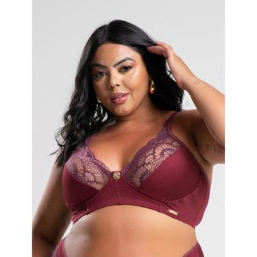 Imagem de Sutiã IMI Feminino Lingerie Sem Bojo Reforçado Conforto Renda Plus Siz
