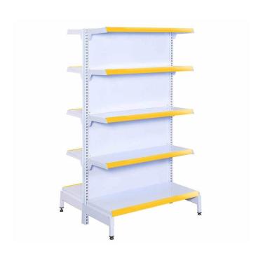 Imagem de Gôndola Prateleira Supermercado 5 Níveis 40x30 New Plus 1,70m Central Inicial Amarelo Sa Gôndolas