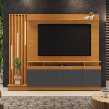 Imagem de Estante Home Para Tv Até 65 Polegadas 4 Portas Absoluto Jcm Móveis Cinamomo/grafite
