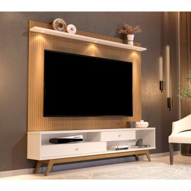 Imagem de Estante Home Theater Para Tv Até 75 Polegadas Com Led Home 5232 Jb Bechara Elmo/pérola