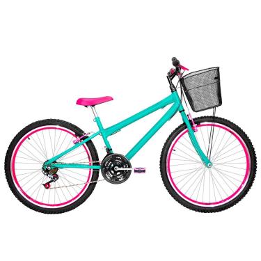 Imagem de Bicicleta Feminina Aro 26 Rbx Aero 18 Marchas Cor Verde água E Pink