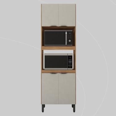 Imagem de Paneleiro Firenze Duplo Forno - 4 Portas Amêndola Touch-nude Prime Tx