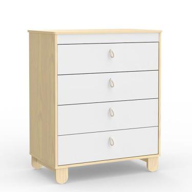 Imagem de Cômoda Gaveteiro Infantil Rope Natural-branco Soft - Matic Móveis Natural-branco Soft