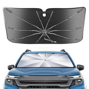 Imagem de Guarda-sol portátil para para-brisas personalizado adequado para Subaru Forester 2019-2025, 2 em 1 cristal de gelo durável guarda-chuva compacto sombra UPF50+ UV proteção contra isolamento térmico