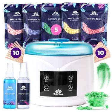 Imagem de Bella Verde Kit De Depilação Para Mulheres E Homens - Cera Dura Remoção Pelos, Rosto, Pernas, Sobrancelhas, Corpo, Biquíni, Máquina Caseira, Contas, Indolor Todos Os Tipos Pele