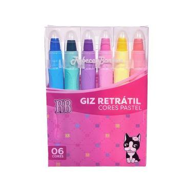 Imagem de Kit C/6 Giz de Cera Retrátil Rebecca Bonbon Cores Pastel