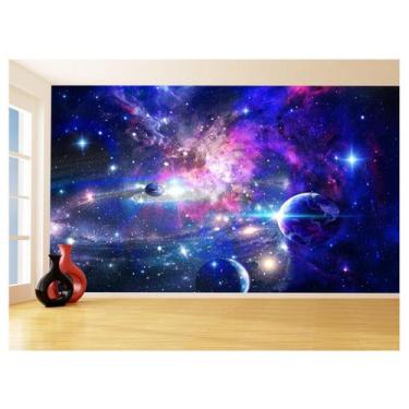 Imagem de Papel De Parede 3D Espaço Estrelas Planetas 3,5M Nsp160 - Você Decora