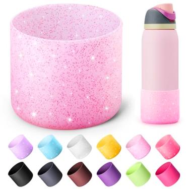 Imagem de Diumepo Bota de silicone para garrafa de água Owala 1,134 g, capa protetora antiderrapante para garrafa de água de aço inoxidável Owala Twist & FreeSip & Flip, base inferior de bota para Owala (rosa