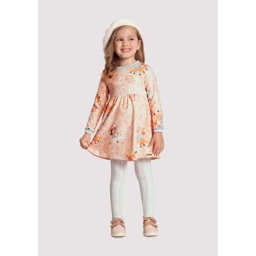 Imagem de Vestido infantil menina em malha soft estampado -tamanho p 4 anos - GI