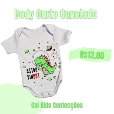 Imagem de Body Curto Canelado Liso Masc/Fem 100% Algodão - Cal Kids