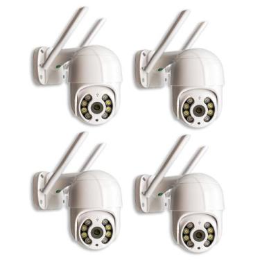 Imagem de Kit 4 Câmera Externa IP Prova D'água Infravermelho Externa Wifi HD - O