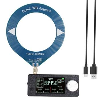 Imagem de BaotyJie Fones de Ouvido Portáteis com Rádio SI4732, Receptor Conectável, Recarregável com Antena para Mochilão, Azul preto