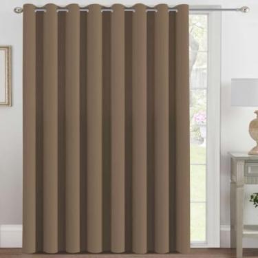 Imagem de H.VERSAILTEX Cortinas blackout para pátio de 250 x 213 cm para portas deslizantes painéis de cortina blackout extral largo divisor de ambiente com isolamento térmico - topo com ilhós, 2,8 m de altura