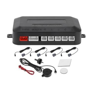 Imagem de Motoforti Sistema universal de radar de reserva reversa para veículos automotivos Sensores de estacionamento reverso alarme detecção de distância cinza 4 sensores de estacionamento