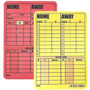 Imagem de WRITEonCARDS Cartas de árbitro reescritas para futebol, vermelho e amarelo Premier Set Cards