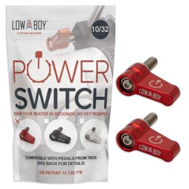 Imagem de Interruptor de energia 10/32 da Low Boy - parafuso de liberação rápida do batedor de bumbo Serve para pedais Trick (vermelho, pacote com 2)