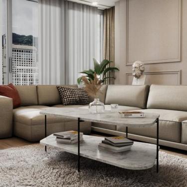 Imagem de Mesa de Centro Oval 100% MDF 110 X 58X 35 - FD