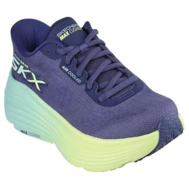 Imagem de Skechers Tênis feminino Max Cushion Endeavour Hallandale, Azul-marinho/limão, 39 BR
