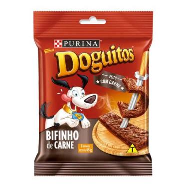 Imagem de Doguitos Petisco para Cães Sabor Bifinho Carne com 65g
