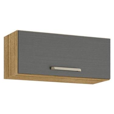 Imagem de Armário Aéreo Geladeira Ametista 70 Cm Freijó Gris - Kits Paraná - Kit