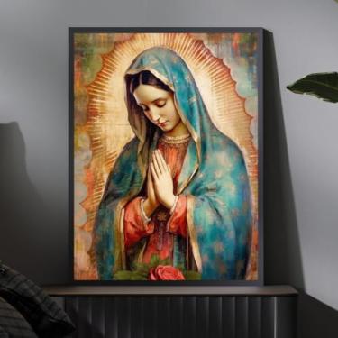 Imagem de Quadro Devocional Nossa Senhora de Guadalupe, Arte Católica, Moldura Preta, Tamanho A3