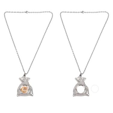 Imagem de Framendino, Pacote com 2 colares com pingente de bolsa de dinheiro com foto de sublimação e chaveiro de transferência de calor