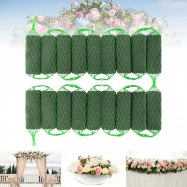 Imagem de Elcoho 18 peças de guirlanda de espuma floral, kit de blocos de esponja de flor de 3,5 m, suporte de flores absorventes para arranjos de flores frescas e secas, tijolos de espuma floral para decoração