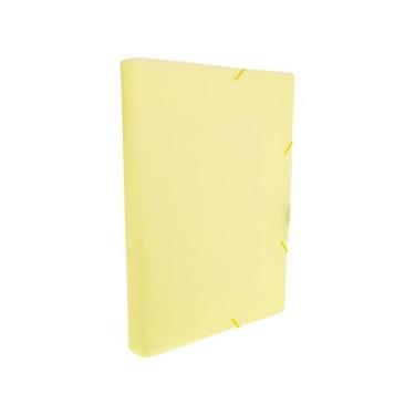 Imagem de Pasta Aba Elástico Ofício Dello Linho 4cm 0249, Amarelo Pastel